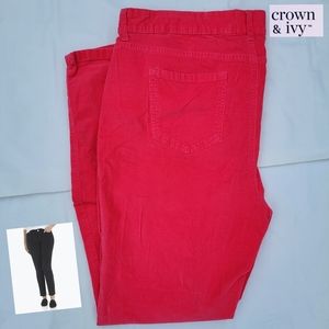 crown & ivy Bright Pink Skinney Corduroy Pants - Size 16 (Great Condition)